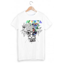 T-Shirt chat psychÃ©dÃ©lique ref 934