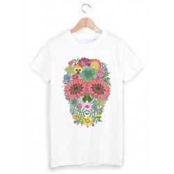 T-Shirt tÃªte de mort floral ref 999