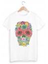 T-Shirt tÃªte de mort floral ref 999