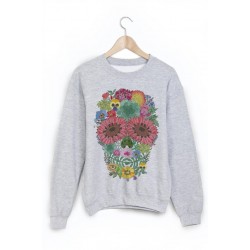 Sweat-Shirt tete de mort fleur ref 999