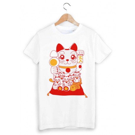 T-Shirt chat porte bonheur ref 1095