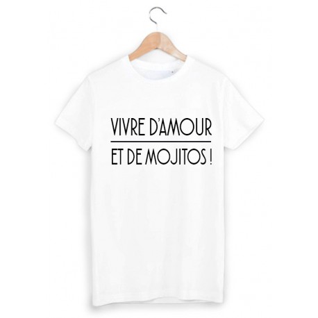 T-Shirt vivre d'amour et de mojitos ref 1250