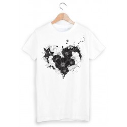 T-Shirt coeur floral ref 1292