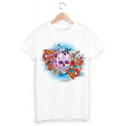 T-Shirt tÃªte de mort manga ref 1304