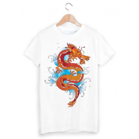 T-Shirt illustrÃ© dragon chinois ref 1298