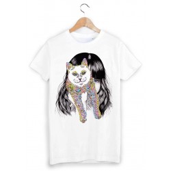 T-Shirt illustrÃ© chat ref 1503