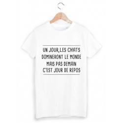 T-Shirt un jour les chat domineront le monde mais pas demain ref 1609