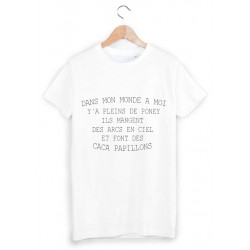 T-Shirt dans mon monde a moi y'a pleins de poney ref 1605