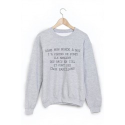 Sweat-Shirt dans mon monde a moi y'a pleins de poney ref 1605