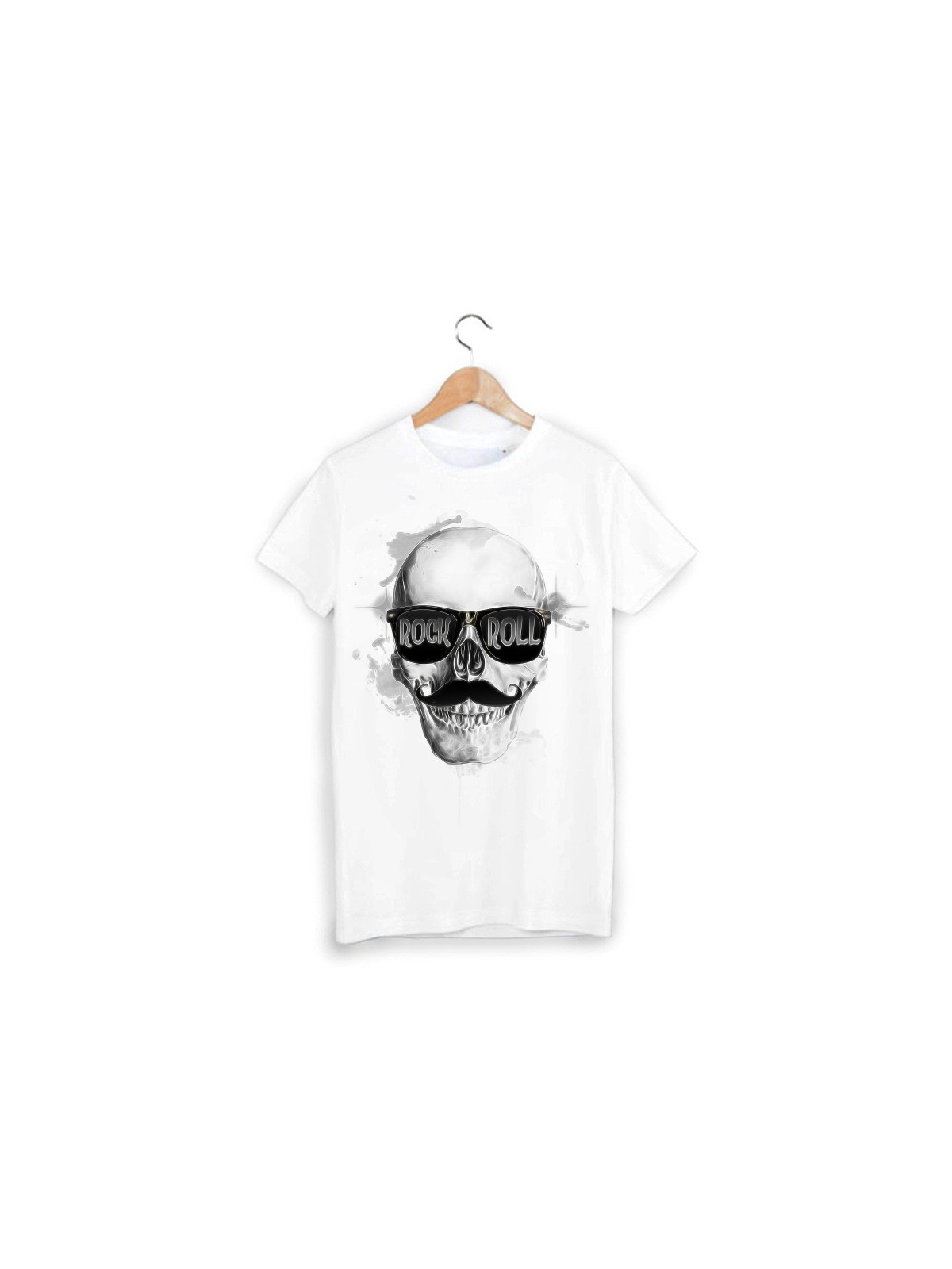 T-Shirt tete de mort moustache ref 1411
