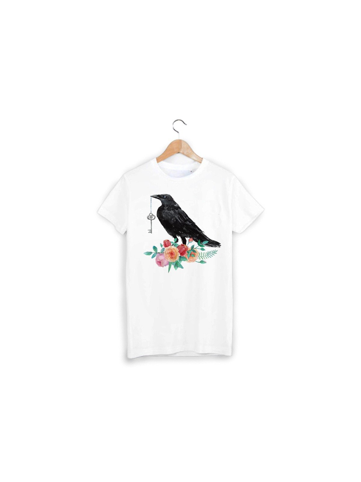 T-Shirt illustrÃ© corbeau ref 1421
