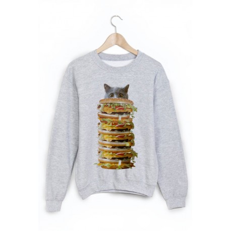 Sweat-Shirt chat hamburger ref 1630