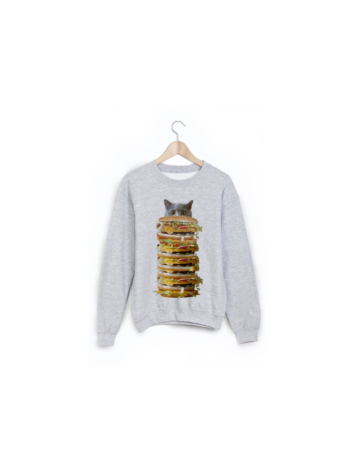 Sweat-Shirt chat hamburger ref 1630