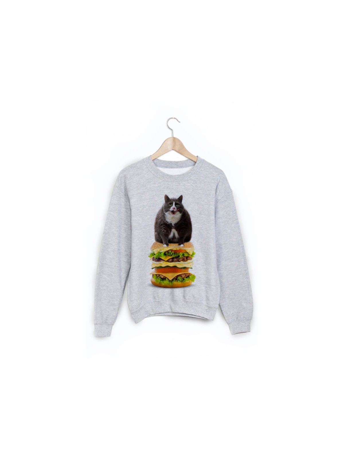 Sweat-Shirt chat hamburger ref 1631