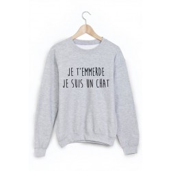 Sweat-Shirt je t'emmerde je suis un chat ref 1027
