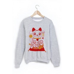 Sweat-Shirt porte bonheur chat ref 1095