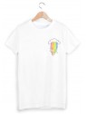 T-Shirt imprimÃ© ecusson nuage arc en ciel ref 1831