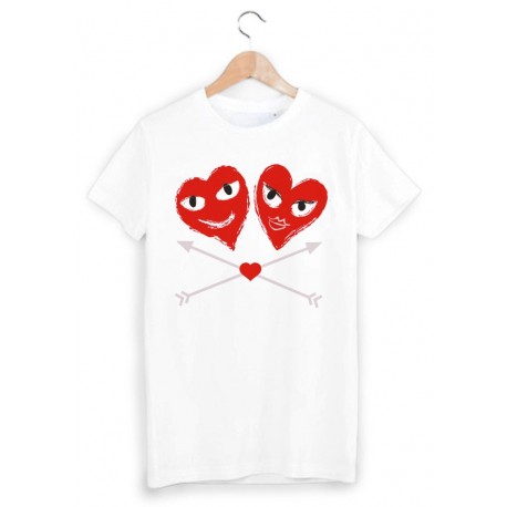 T-Shirt imprimÃ© coeur rouge  ref 1787