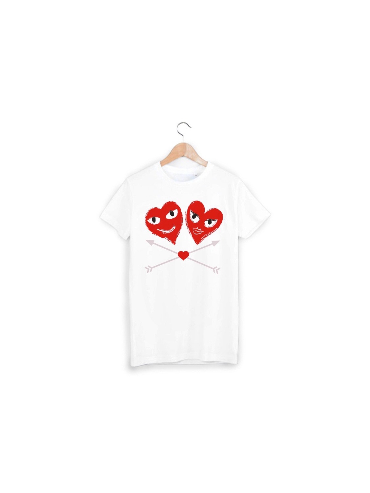 T-Shirt imprimÃ© coeur rouge  ref 1787