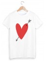 T-Shirt imprimÃ© coeur rouge fleche  ref 1784