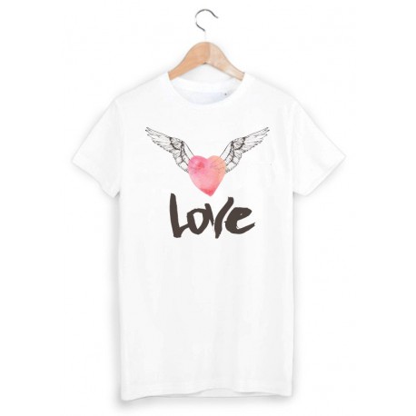 T-Shirt imprimÃ© coeur ailes ref 1782