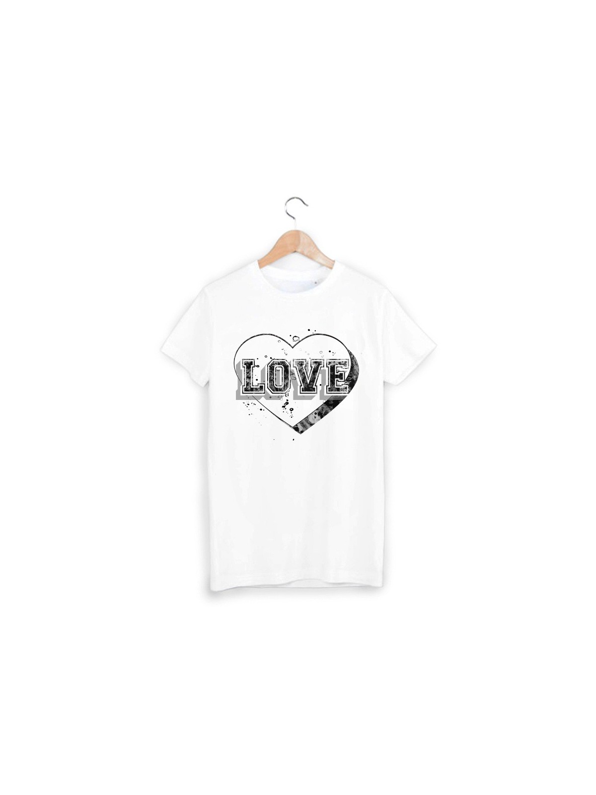 T-Shirt imprimÃ© coeur love ref 1781