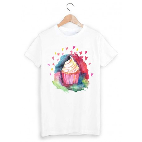 T-Shirt imprimÃ© cupcake ref 1749