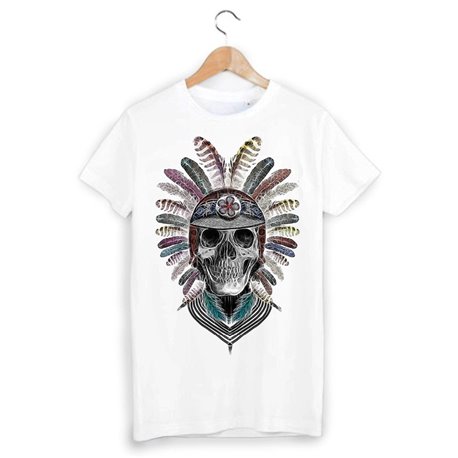 T-Shirt tÃªte de mort indien ref 1246