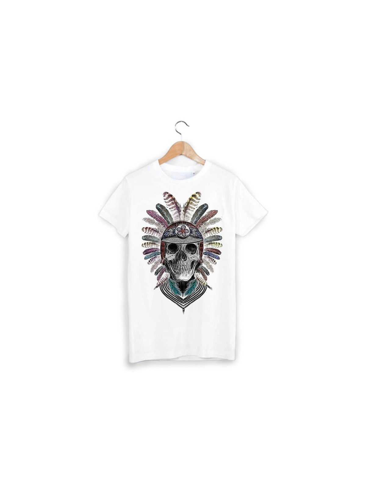 T-Shirt tÃªte de mort indien ref 1246