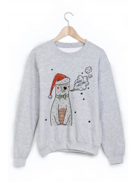 Sweat-Shirt imprimé ours noel 