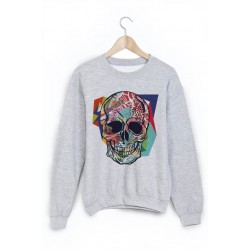 Sweat-Shirt imprimÃ© tete de mort 