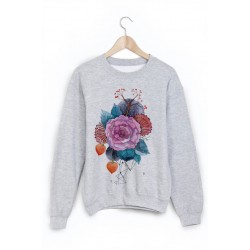 Sweat-Shirt imprimÃ© art fleur