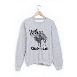 Sweat-Shirt imprimÃ© chat-meau 