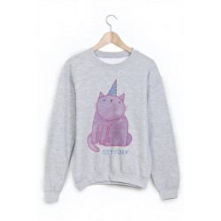 Sweat-Shirt imprimÃ© chat licorne
