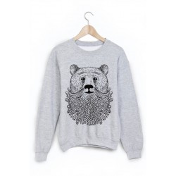 Sweat-Shirt imprimÃ© ours barbe 