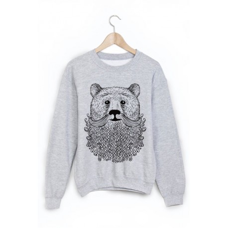 Sweat-Shirt imprimÃ© ours barbe 