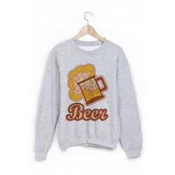 Sweat-Shirt imprimÃ© biere vintage