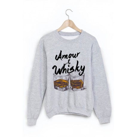 Sweat-Shirt imprimÃ© amour & whisky