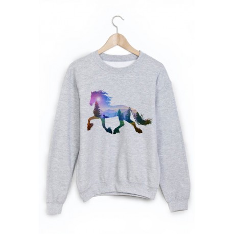 Sweat-Shirt imprimÃ© cheval