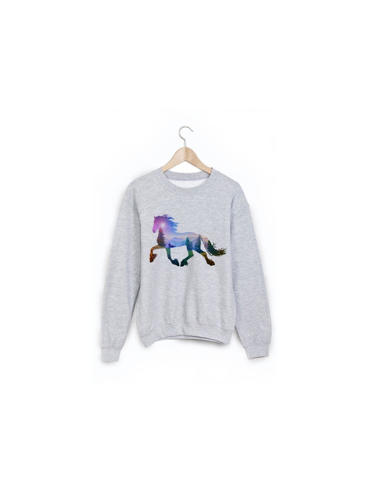 Sweat-Shirt imprimÃ© cheval