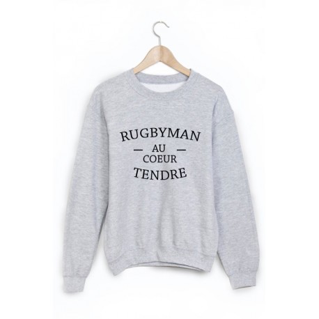 Sweat-Shirt imprimÃ© rugbyman au coeur tendre