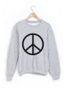 Sweat-Shirt imprimÃ© peace and love