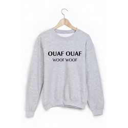 Sweat-Shirt imprimÃ© ouaf ouaf