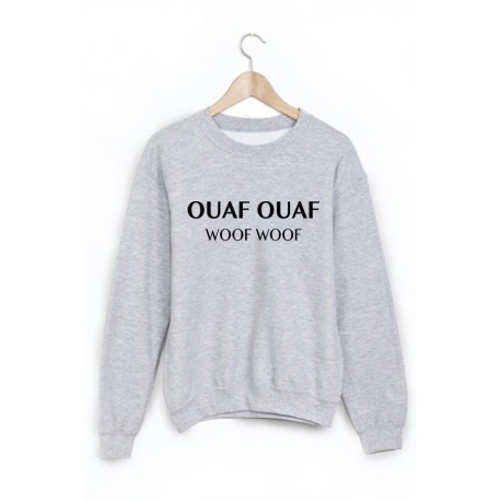 Sweat-Shirt imprimÃ© ouaf ouaf