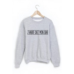 Sweat-Shirt imprimÃ© j'habite chez mon chat 