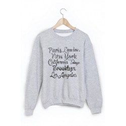 Sweat-Shirt imprimÃ© paris london new york