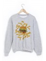 Sweat-Shirt imprimÃ© fritte hamburger