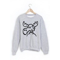 Sweat-Shirt impimÃ© cerf peche