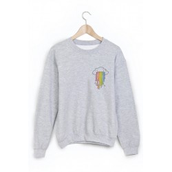 Sweat-Shirt imprimÃ© nuage arc en ciel
