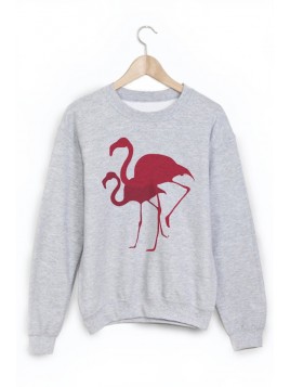 Sweat-Shirt imprimé flamant rose
